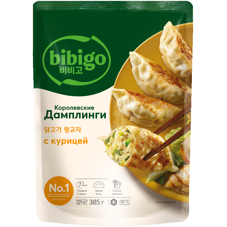 Дамплинги Bibigo Королевские с курицей 385 гр