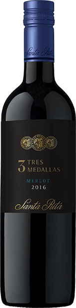 Вино Santa Rita, 3 Tres Medallas Merlo 0.75 л