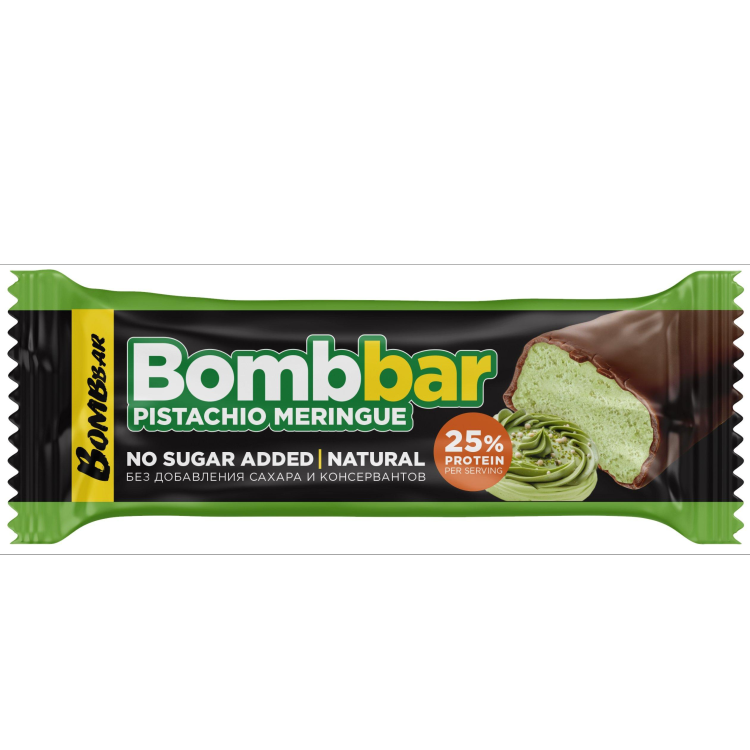 Батончик глазированный BOMBBAR Фисташковая меренга 40 г