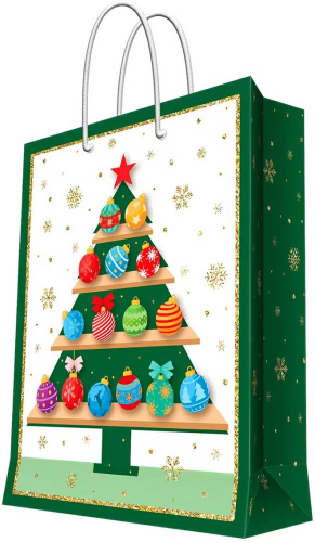 Изображение товара Бумажный пакет для сувенирной продукции с ламинацией 17,8x22,9x9,8см