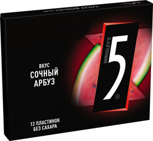 Изображение товара Жевательная резинка Wrigley's 5 Cyclone Арбузный шквал 31.2гр