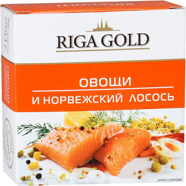 Консервы RIGA GOLD Овощи и норвежский лосось, 250г