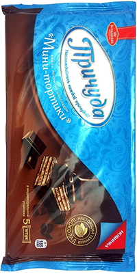 Вафли-мини Причуда с начинкой какао покрытые темным шоколадом 175гр