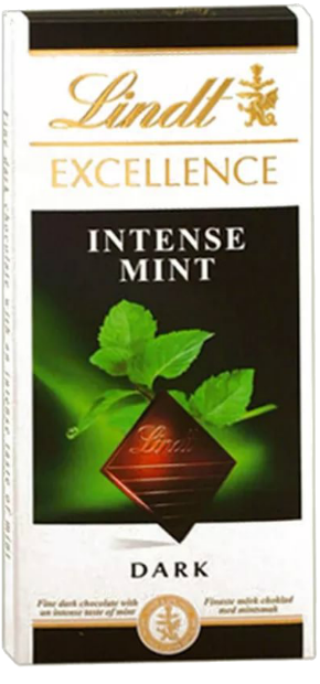 Шоколад "Lindt" Excellence со вкусом мяты 100гр