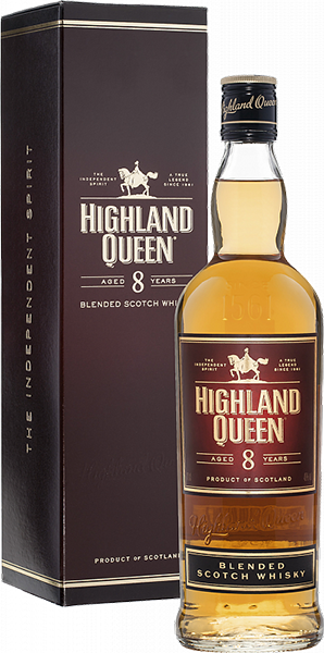 Виски Highland Queen Blended Scotch Whiskey, 8-летней выдержки, в подарочной упаковке 0.7 л