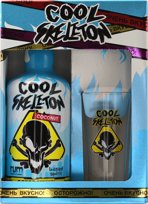 Изображение товара Ром Cool Skeleton Coconut в подарочной упаковке со стаканом