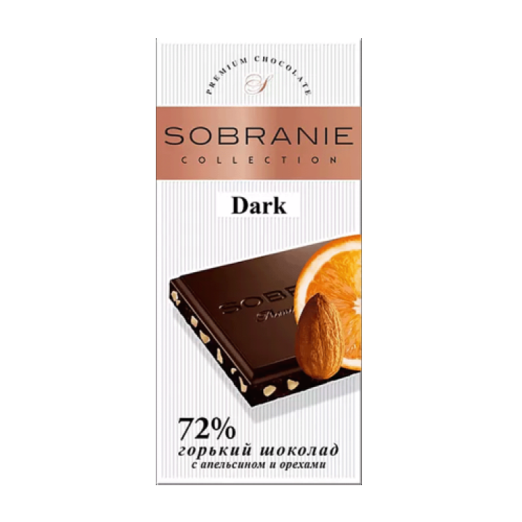Шоколад горький Sobranie с апельсином и орехами шоколад горький с апельсином и миндалем novi nero 75г