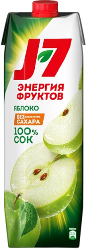 Изображение товара J-7 Зелёное яблоко фруктовый сок 0.97л натуральный освежающий напиток