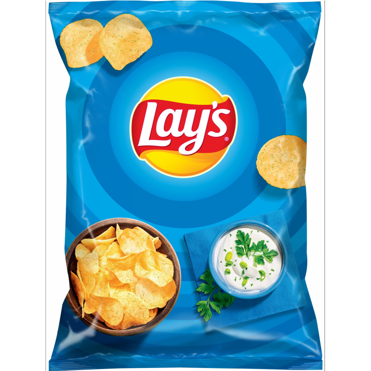Lay's со вкусом сметаны и зелени чипсы европа рифленые со вкусом сметаны и зелени 100г