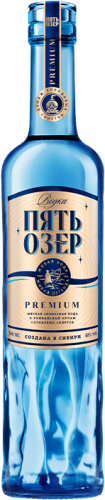 Изображение товара Водка Пять Озёр Премиум 0.5 л - чистая водка с благородным вкусом