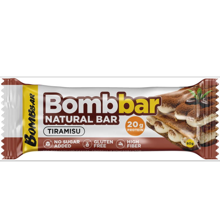 Батончик BOMBBAR со вкусом Тирамису 60 г