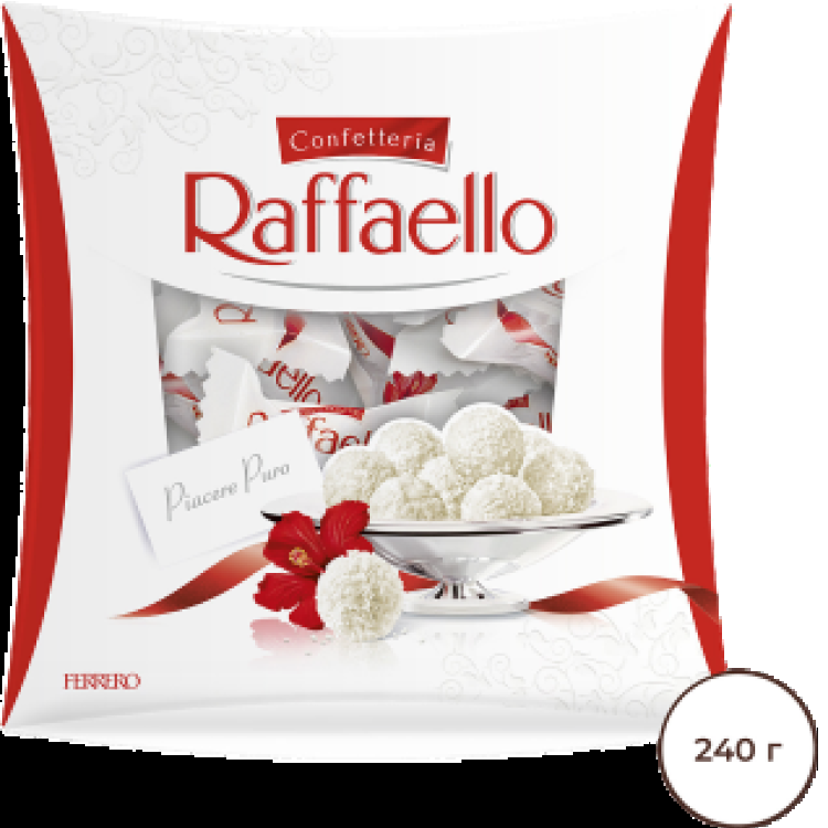 набор конфет raffaello ferrero с цельным миндальным орехом в кокосовой обсыпке 500 г Конфеты Raffaello с цельным миндальным орехом в кокосовой обсыпке