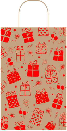 Изображение товара Подарочный пакет под 2 бутылки крафт 22*34*10