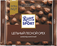 Изображение товара Шоколад Ritter Sport молочный с цельным лесным орехом