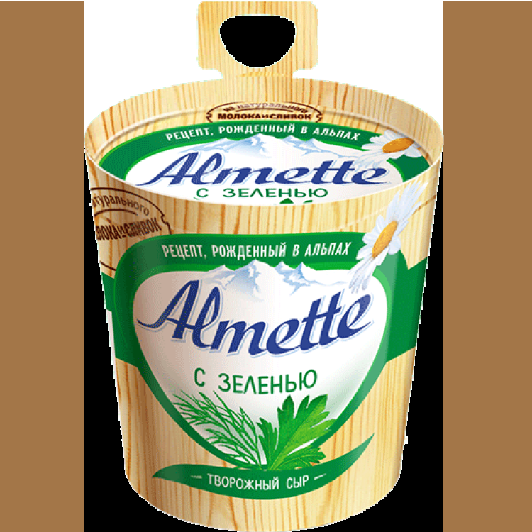 сыр творожный almette с огурцами и зеленью 70% 150 г Творожный сыр Almette с зеленью 150 гр