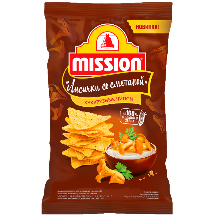 Чипсы кукурузные Mission со вкусом лисички со сметаной