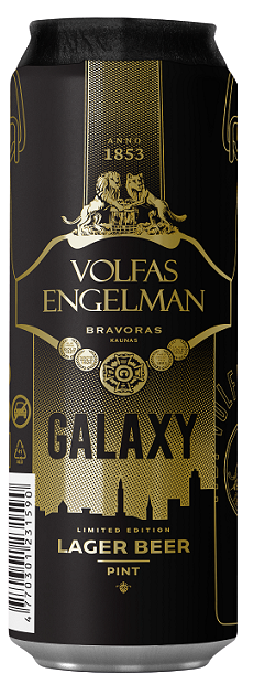 Светлое пиво Volfas Engelman Galaxy Лагер 0.568 л Bravoras Латвия