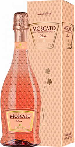 Изображение товара Игристое вино Moscato Rose Spumante Dolce в подарочной упаковке