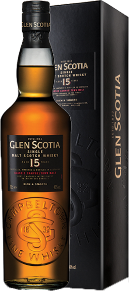 Виски Glen Scotia, 15-летней вдержки, в подарочной упаковке 0.7 л