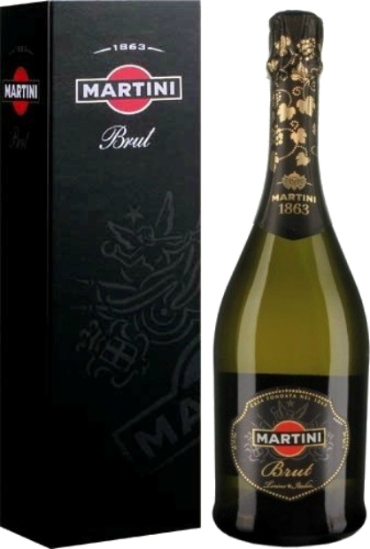 Игристое вино Martini Brut в подарочной упаковке 0.75 л