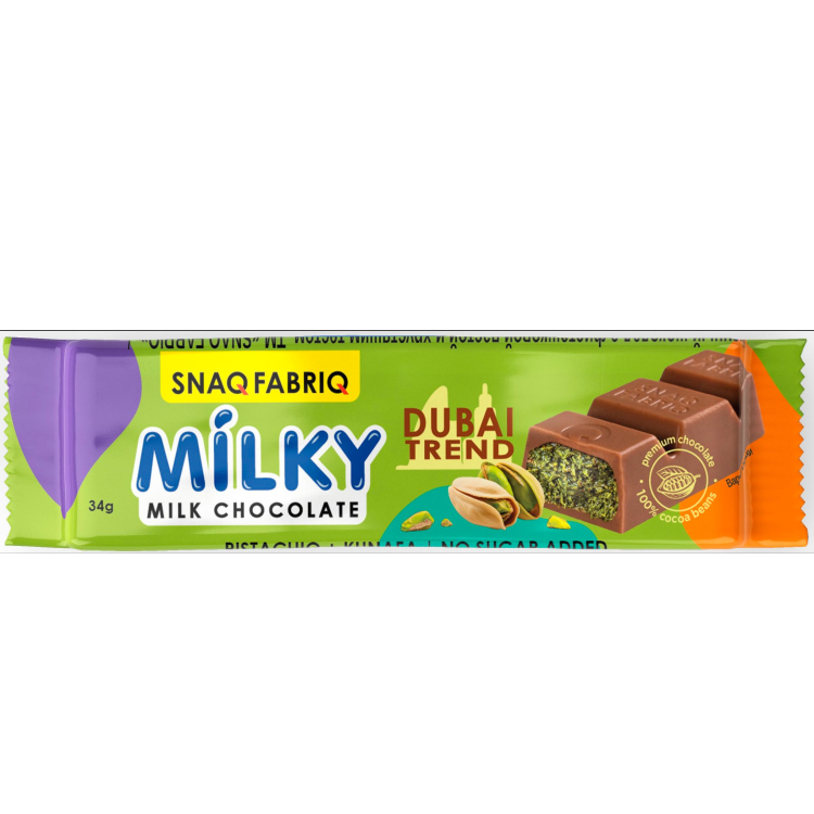 Молочный шоколад с фисташковой пастой и хрустящим тестом SNAQ FABRIQ 34 г