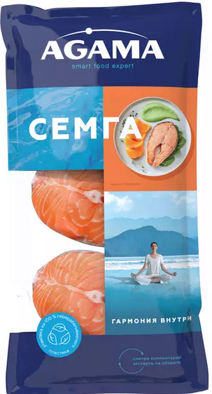 Изображение товара Семга стейк Agama замороженный - свежий и полезный продукт из рыбы