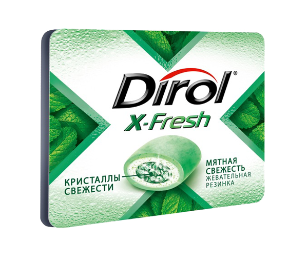 Жевательная Резинка Dirol X-fresh мятная свежесть 18г