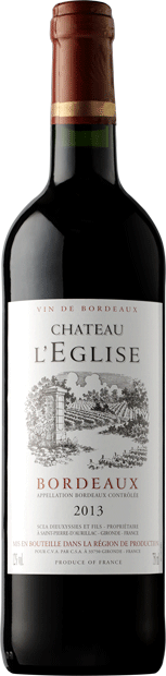 Вино Chateau l'Eglise, Bordeaux AOC 0.75 л