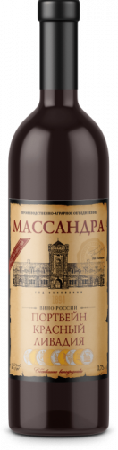 Изображение товара Массандра красный Ливадия портвейн 0.75 л сладкое вино с насыщенным вкусом