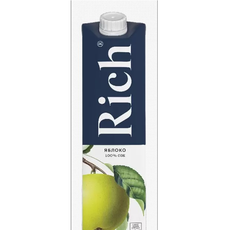 Rich яблочный осветленный сок rich яблочный осветленный 100% 1 л