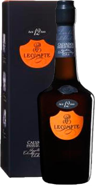 Кальвадос Lecompte, Pays d'Auge, 12-летней выдержки, в подарочной упаковке 0.35 л