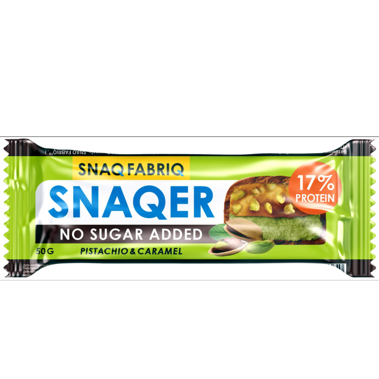 Батончик глазированный SNAQ FABRIQ Фисташка и карамель 50 г