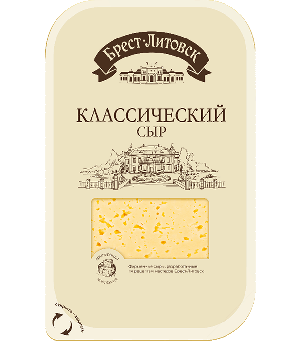 Изображение товара Сыр классический Брест-Литовск 45% нарезка 130 г с мягким вкусом