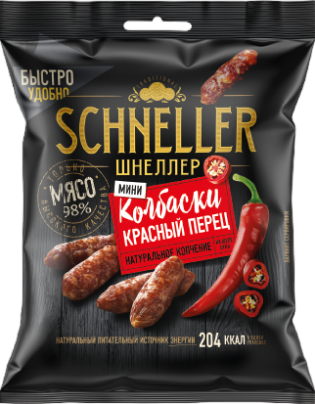 Изображение товара Колбаски красный перец мини Шнеллер