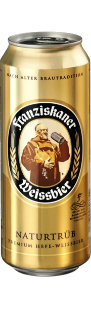 Светлое пиво Franziskaner Hefe-Weisse, в банке 0.5 л
