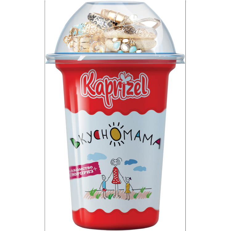 Кукурузные шарики в молочной кондитерской глазури с игрушкой KAPRIZEL -Сюрприз