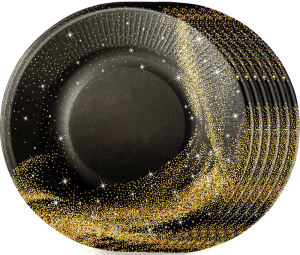 Изображение товара Набор тарелок черное с золотом 6 шт