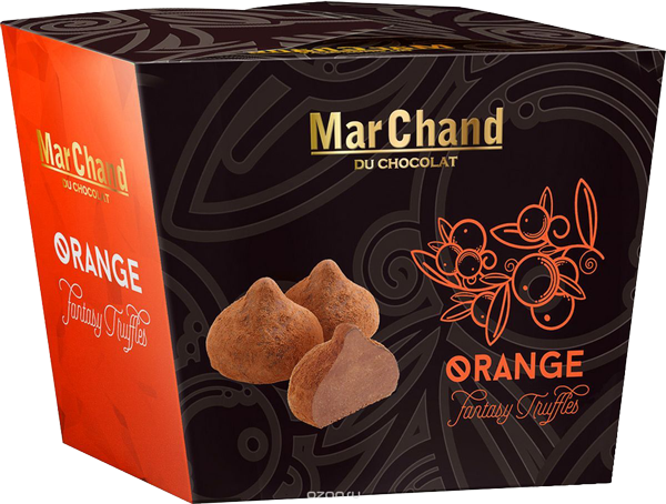 Трюфели шоколадные, MarChand, с апельсиновым вкусом, 200г