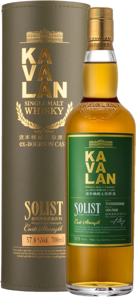 Виски Kavalan Solist ex-Bourbon Cask Single Cask Strength, в подарочной упаковке 0.7 л