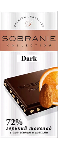 Шоколад горький Sobranie с апельсином и орехами