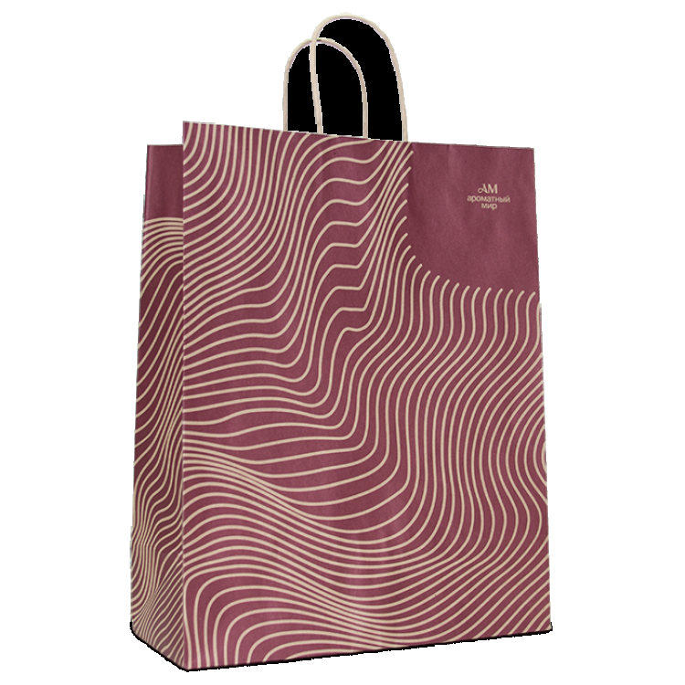 Пакет Крафт большой полосы заливка 320*400*150