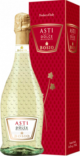 Игристое вино Bosio Asti Millesimato белое сладкое, в подарочной упаковке 0.75 л