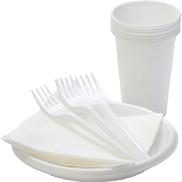 Набор одноразовой посуды Шашлычок [6 стак. 200 мл, ПП+ 6 тар. d167 мм, ПС+6 вил.+6 салф.]