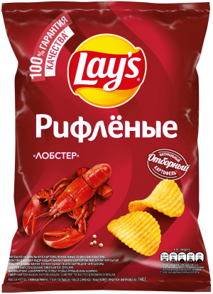 Изображение товара Картофельные чипсы Lay's Ridges Lobster вкус морепродуктов, 140 г Изображение товара Картофельные чипсы Lay's Ridges Lobster вкус морепродуктов, 140 г