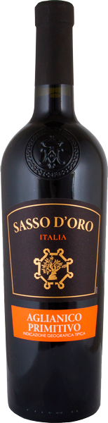 Вино Aglianico Primitivo Sasso d'Oro Red Semi-Dry 0.75 л