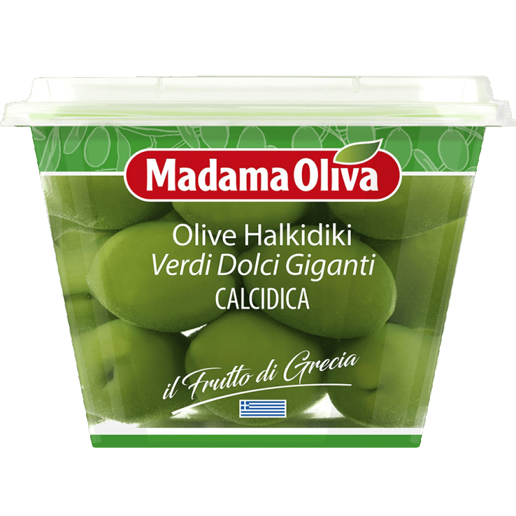 Оливки зелёные Madama Oliva гигантские сладкие с косточкой 250гр