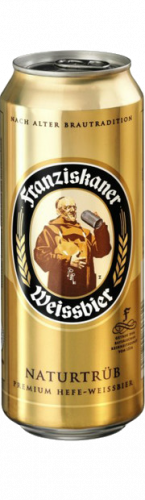 Пиво Franziskaner Hefe-Weisse, в банке