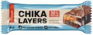 Изображение товара Батончик глазированный CHIKALAB со вкусом Лесной орех с карамелью 60 г