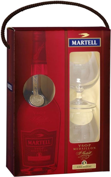Коньяк Martell V.S.O.P., with 2-glass gift box 0.7 л