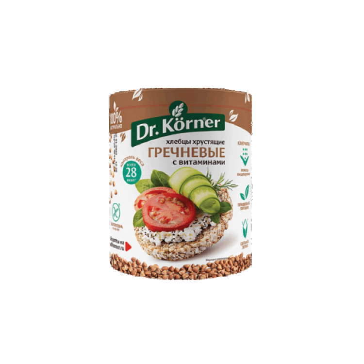 Хлебцы гречневые с витаминами Dr.Korner хлебцы гречневые цельнозерновые